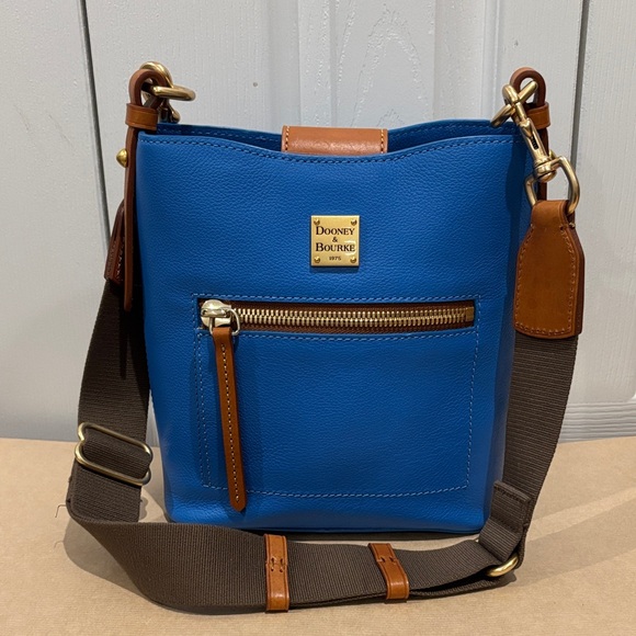 Dooney & Bourke Handbags - Dooney & Bourke - Raleigh Small Roxy Bag Ocean Blue Leather with Tan Trim